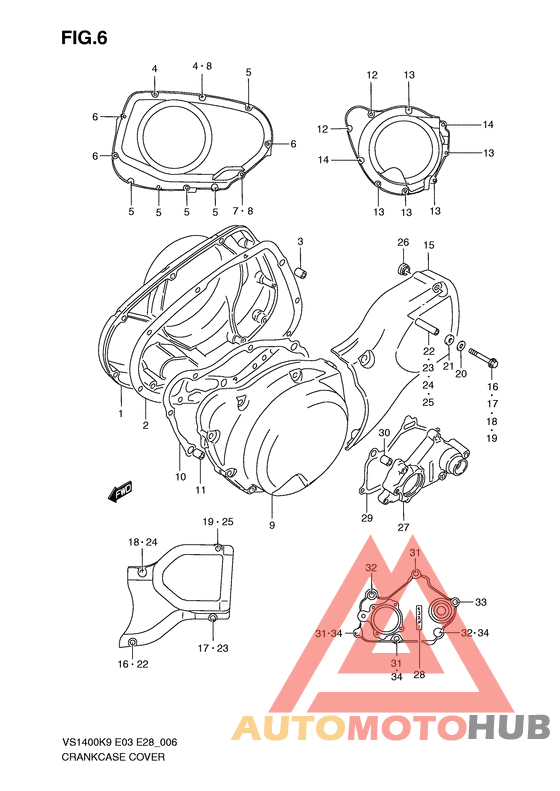 Crankcase cover ass`y  (v