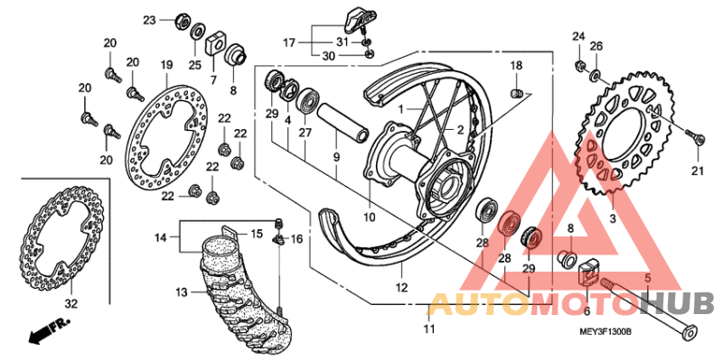 Rear wheel complete assy