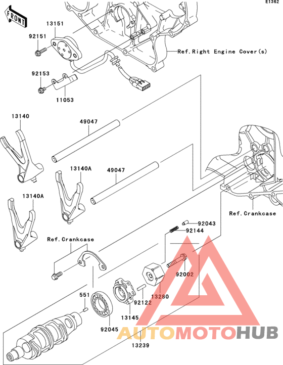 Gear change drum/shift fork(s)(a1)