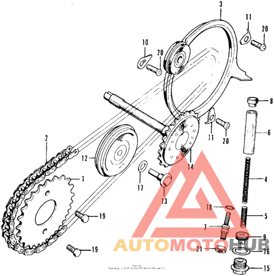 Cam chain + chain tensioner