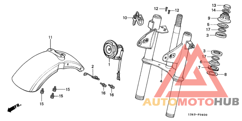 Steering stem/ front fender