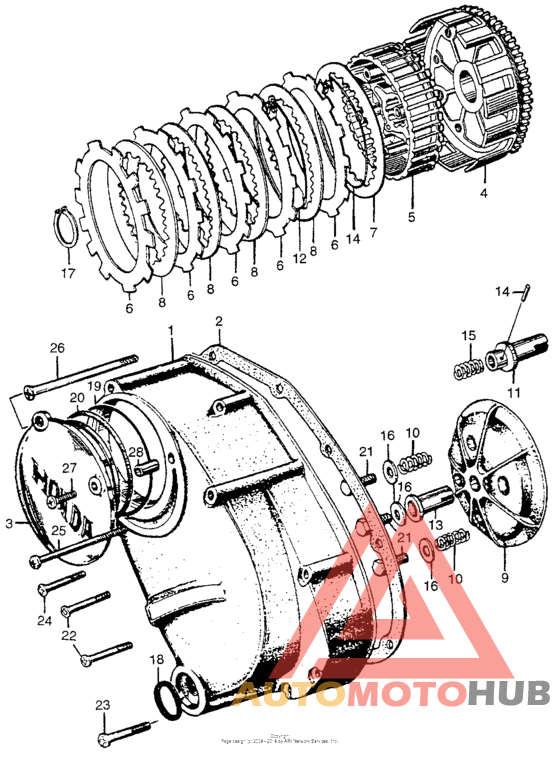 Clutch + left crankcase cover