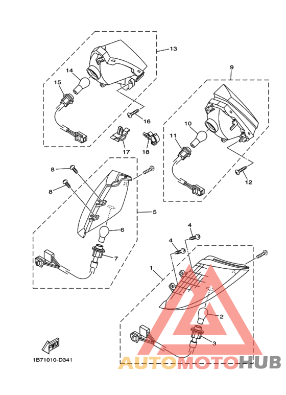 Rear flasher light assy