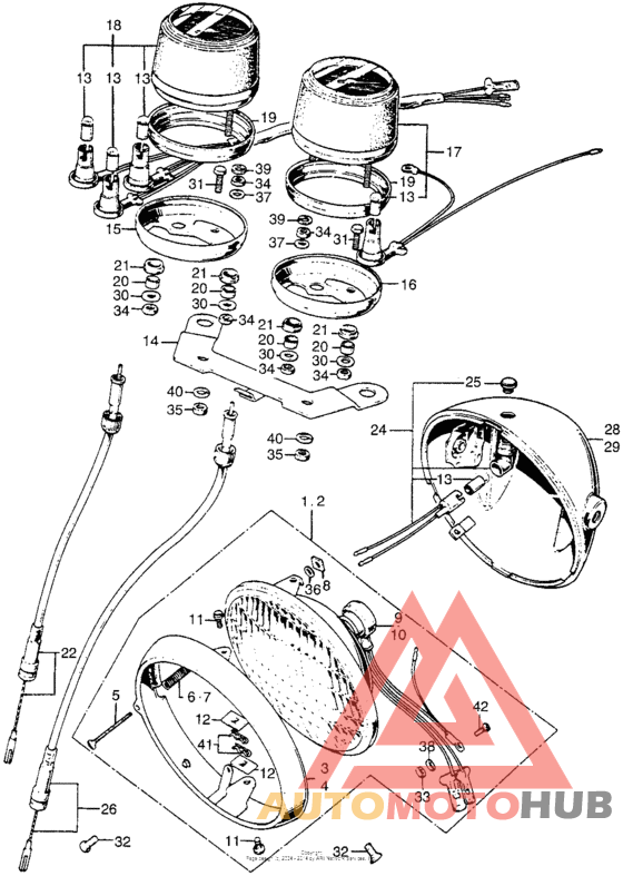 Cb/cl175headlight + speedometer + tachometer