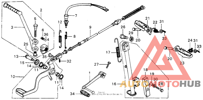 Step + stand + kick starter