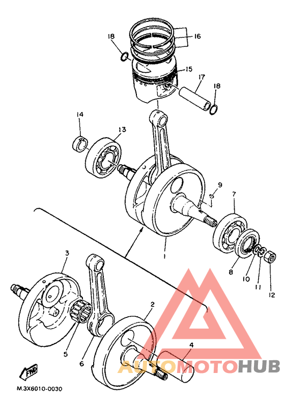 Коленчатый вал и поршни