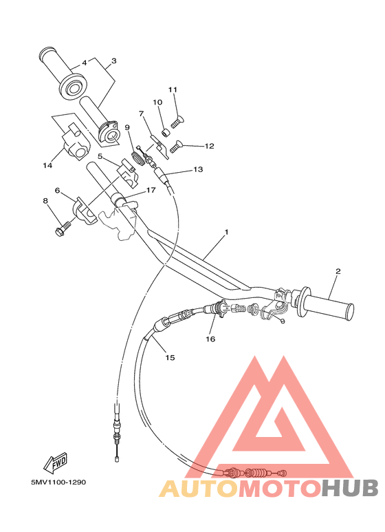 Steering handle. cable