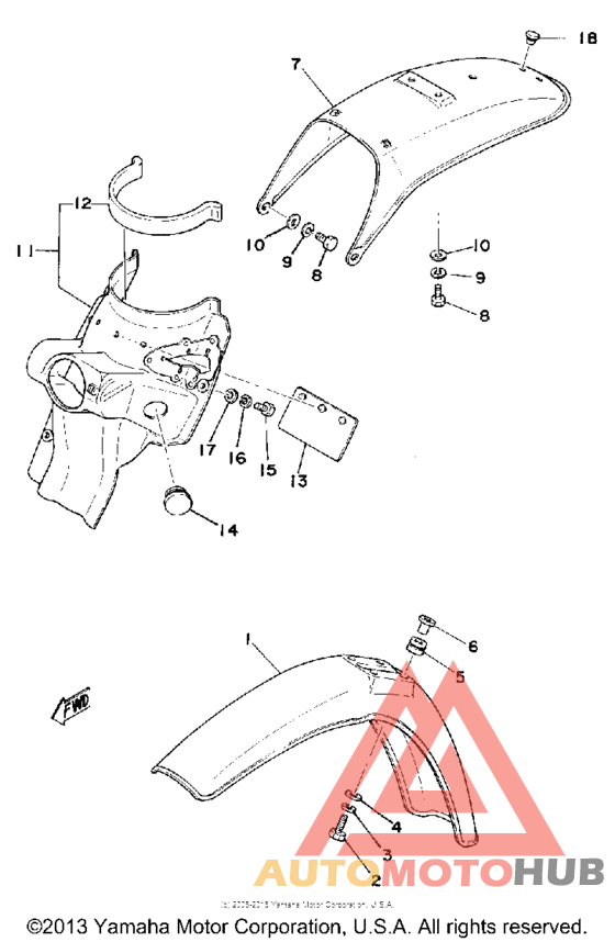 Front fender-rear fender