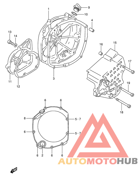 Crankcase cover ass`y  (v