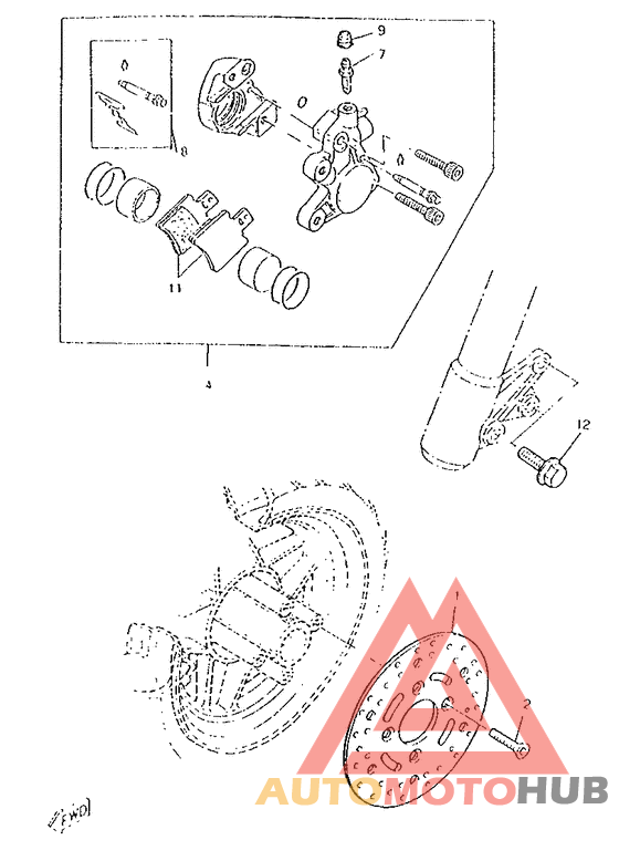 Front brake. caliper