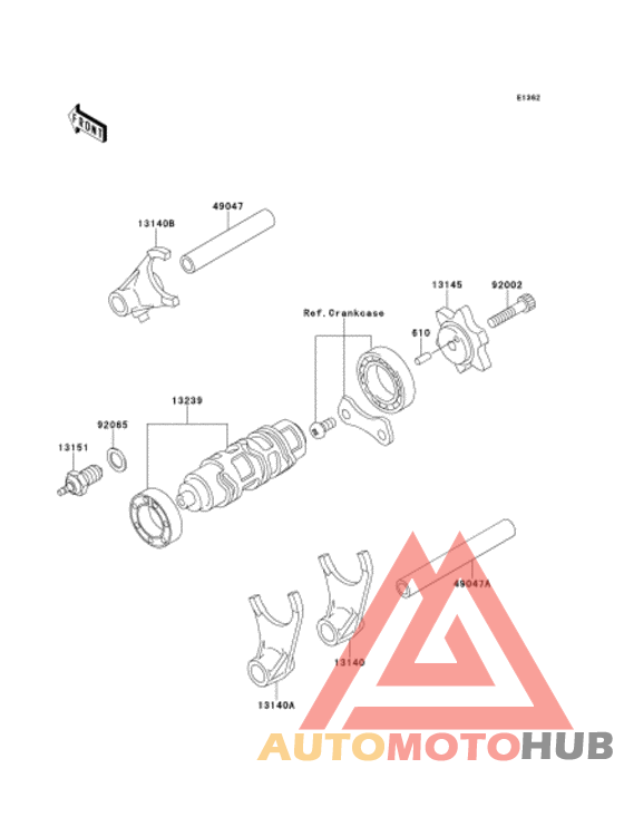 Gear change drum & forks