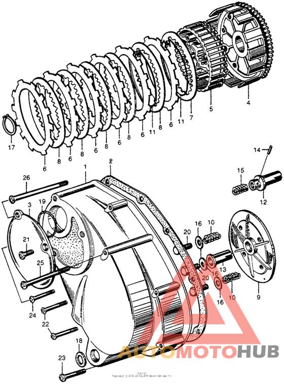 Clutch + left crankcase cover