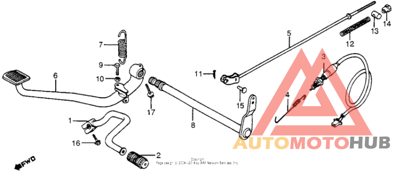Brake pedal + gearshift pedal