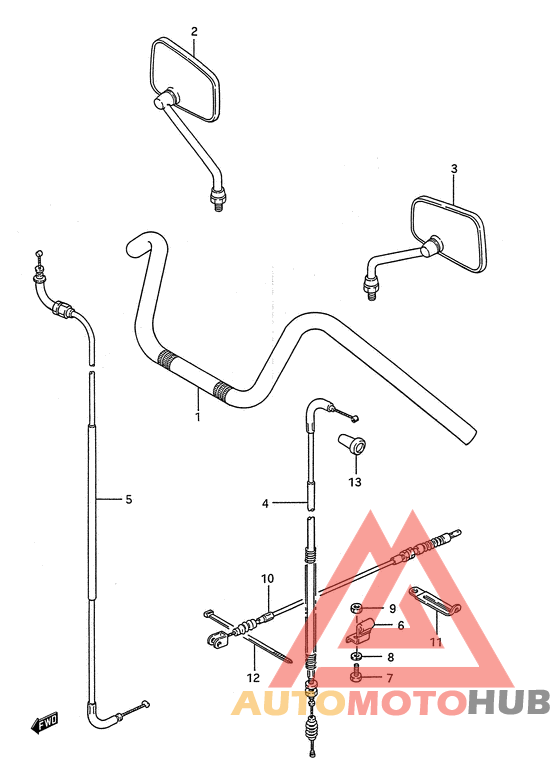 Handlebar - control cable