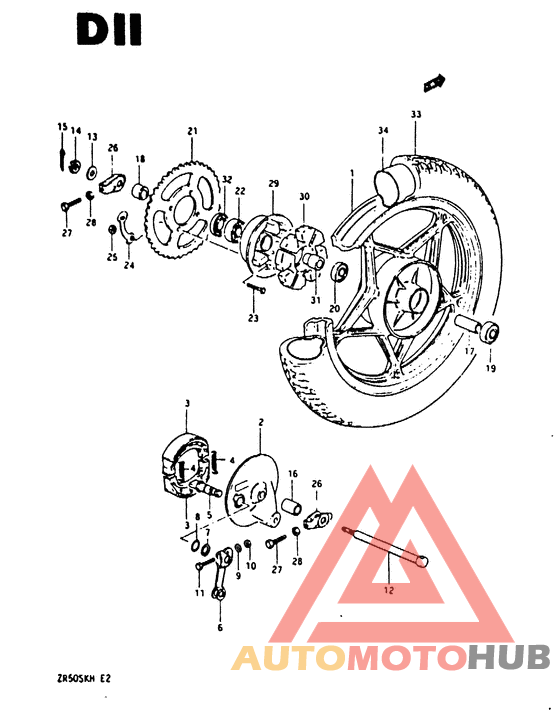 Rear wheel complete assy
