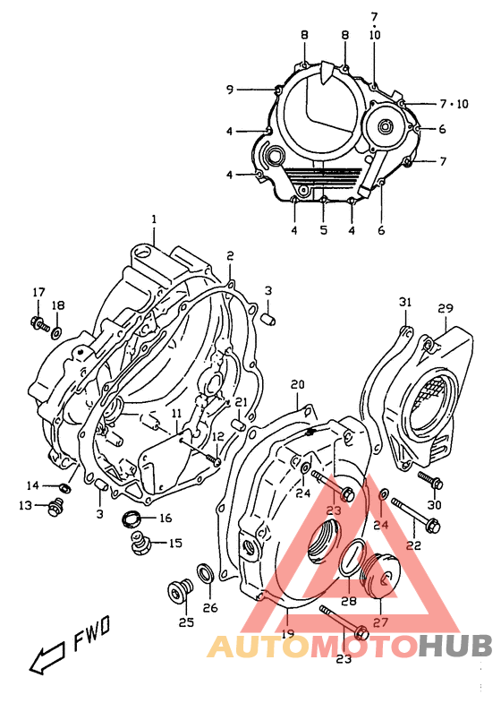 Crankcase cover ass`y  (v