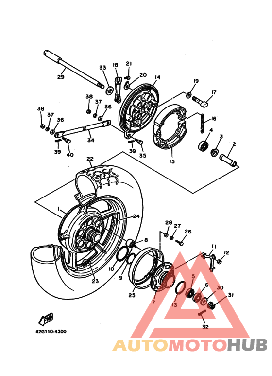 Rear wheel complete assy
