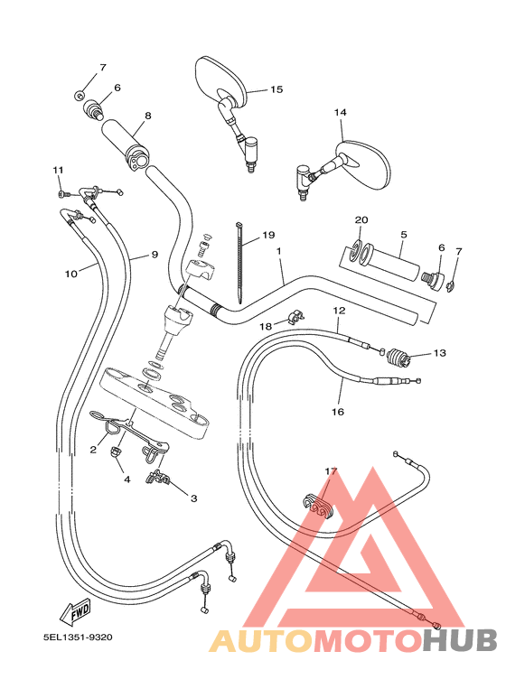 Steering handle. cable