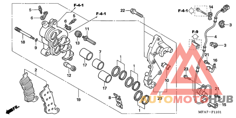 R. front brake caliper