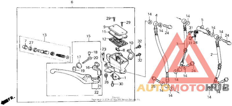 Front brake master cylinder 87