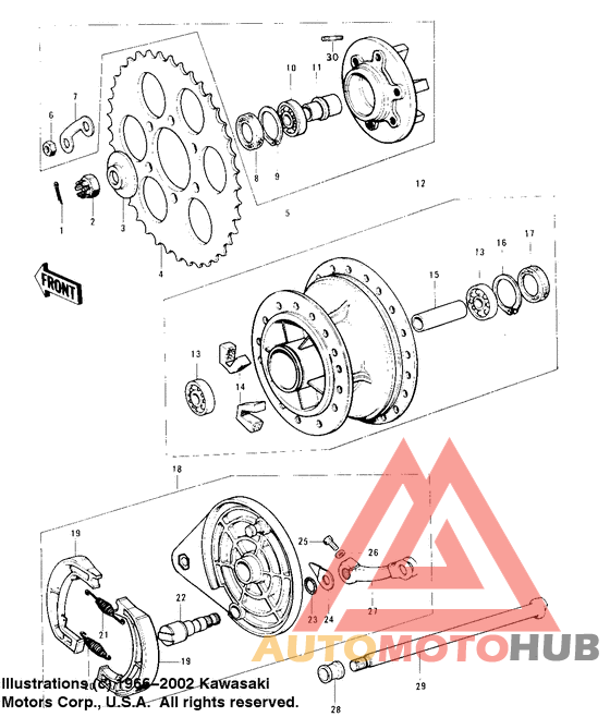 Rear hub/brake