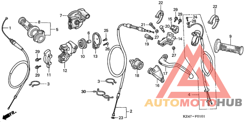Handle lever/switch/cable