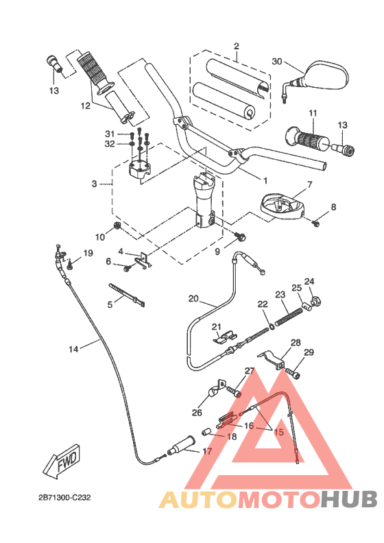 Steering handle & cable