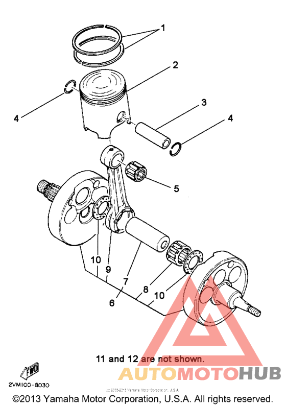 Piston and con rod assembly
