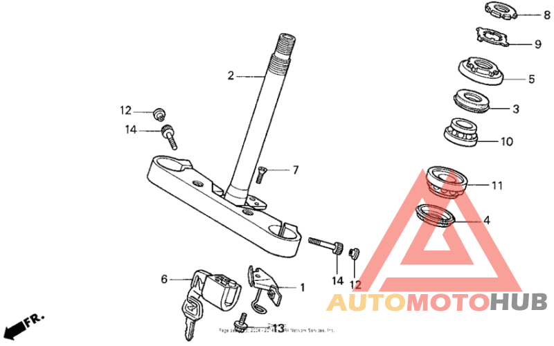 Vt1100c2steering stem
