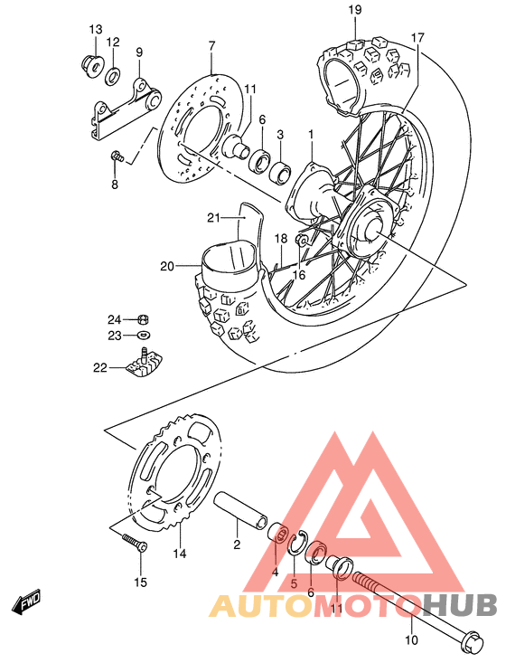 Rear wheel complete assy