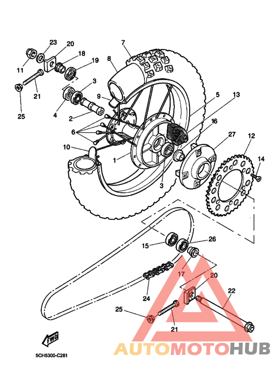 Rear wheel complete assy