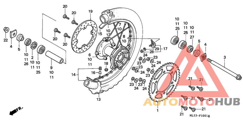 Rear wheel complete assy
