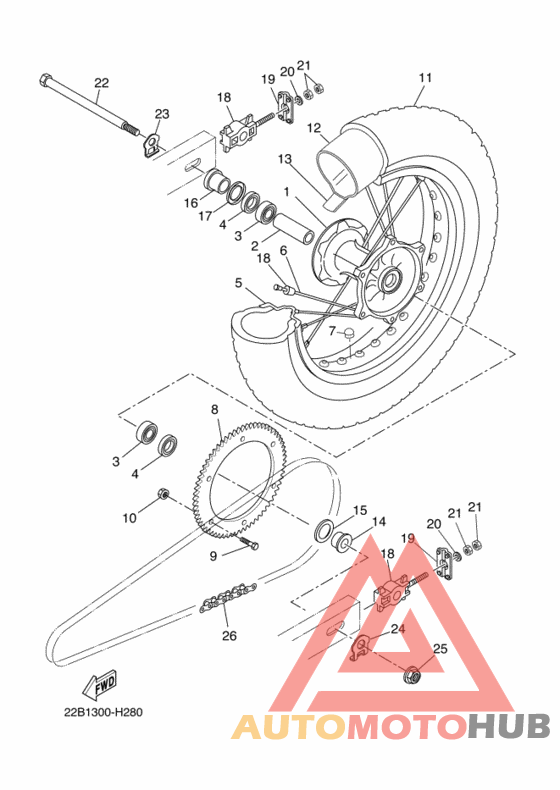 Rear wheel complete assy