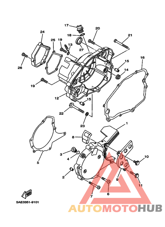 Crankcase cover ass`y  (v