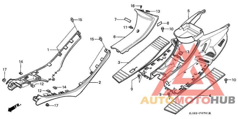 Side rail/floor panel