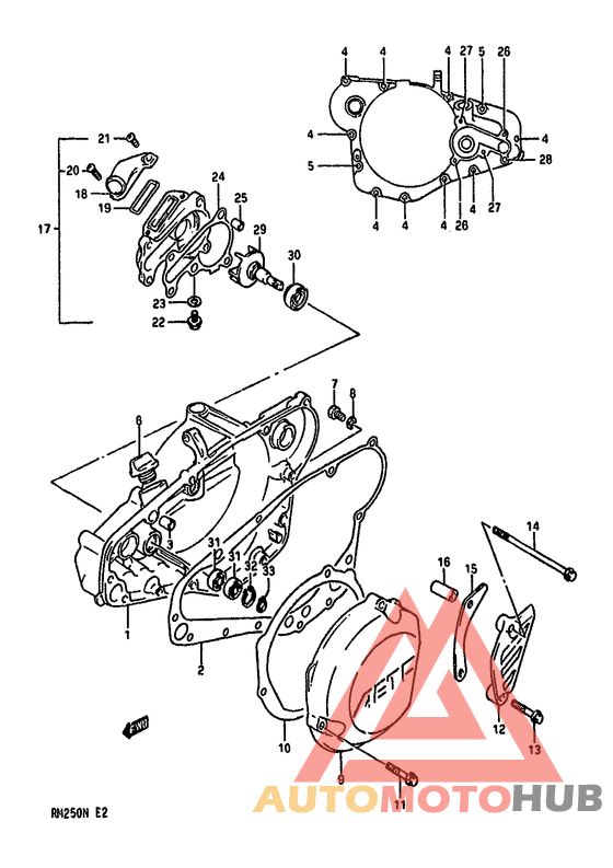 Crankcase cover-water pump