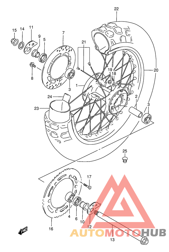 Rear wheel complete assy