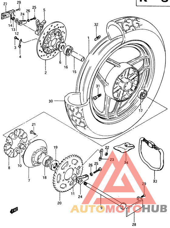 Rear wheel complete assy