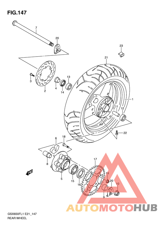 Rear wheel complete assy