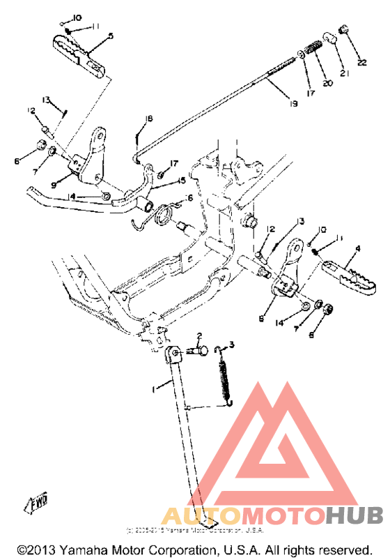 Stand-footrest-brake pedal