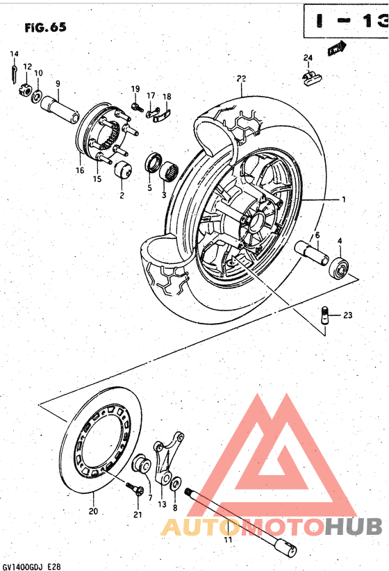 Rear wheel complete assy