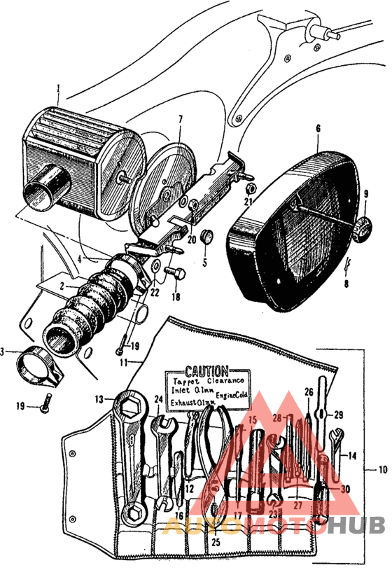 Ca160 air cleaner + tool box + tools