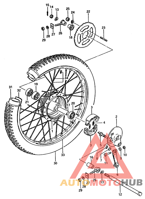 Rear wheel complete assy
