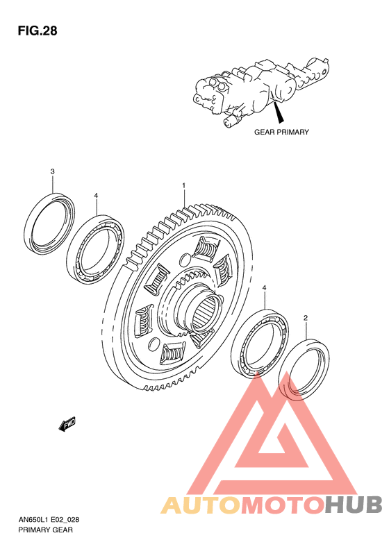 Gear primary drive