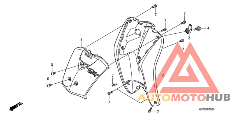 Front cover/leg shield