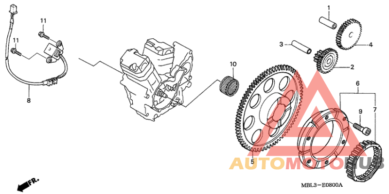 Pulse generator/ starting clutch