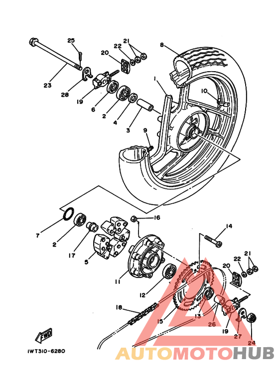 Rear wheel complete assy