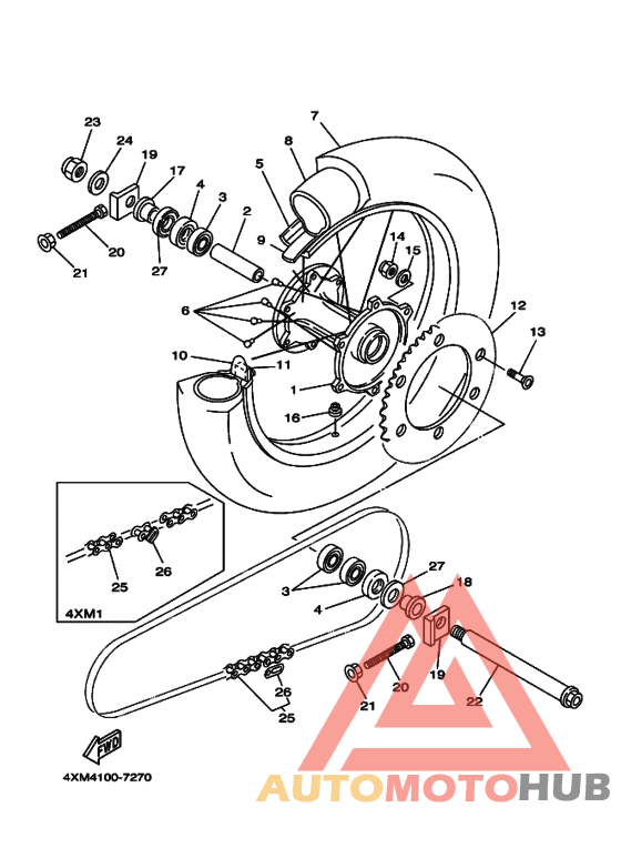Rear wheel complete assy