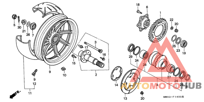 Rear wheel complete assy