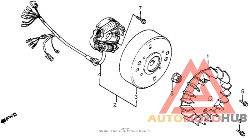Cooling fan + alternator